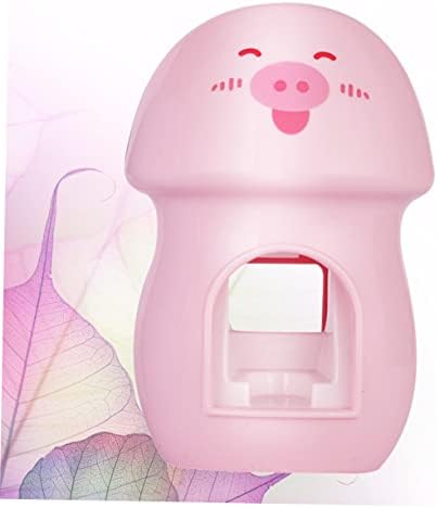 LIFKOME Pink Plastic Bathroom Organizer With Wall-Mounted Toothbrush Rack And Toothpaste Squeezer