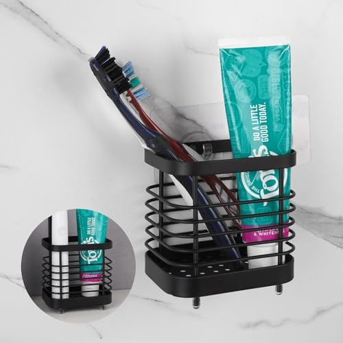 Stainless Steel Wall Mount Toothbrush Holder Rust-Proof Space-Saving