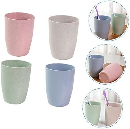 4Pcs VALICLUD Toothbrush Mouthwash Unbreakable Mugs Home Decor Toothbrush Holder