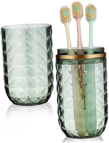 Travel Toothbrush Holder Dual Cup Design