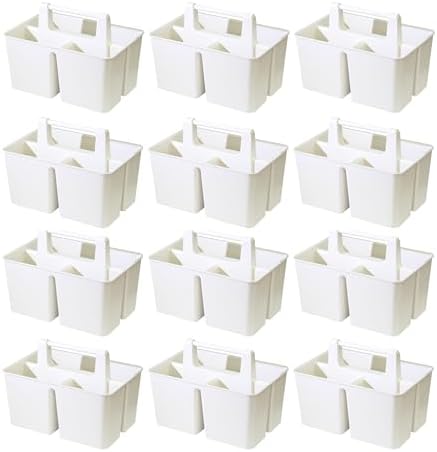 12-Pack Ivory shower caddy organizer with handle compact portable