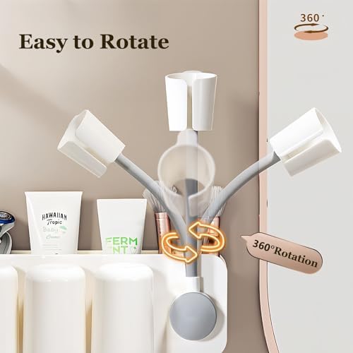 3 in 1 Toothbrush Holder with Hair Dryer Stand and Toothpaste Dispenser
