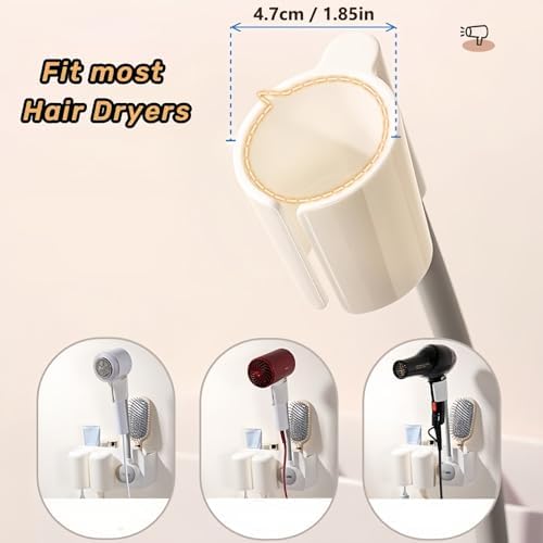 3 in 1 Toothbrush Holder with Hair Dryer Stand and Toothpaste Dispenser