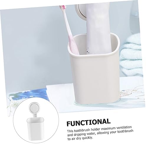 Wall Mounted Suction Cup Toothbrush Holder with Drainage 1
