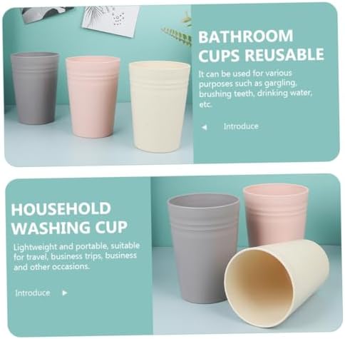 Amosfun Toothbrush Holder Mouthwash Cup Set of 3 Creative Reusable Design