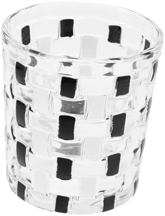 Elegant Glass Toothbrush Holder with Checkered Design