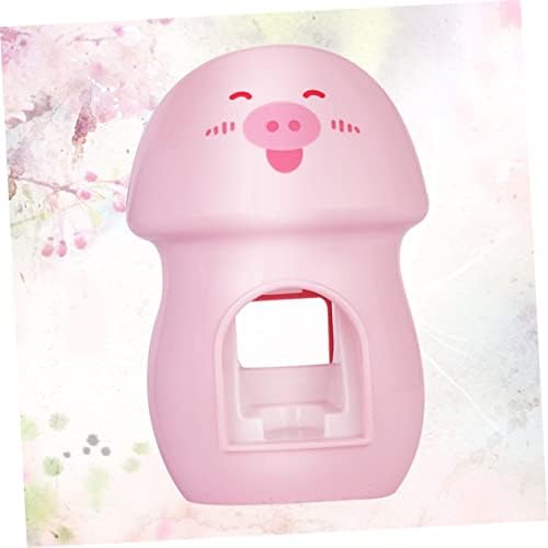 Pig Design Wall-Mounted Toothbrush Holder with Toothpaste Dispenser