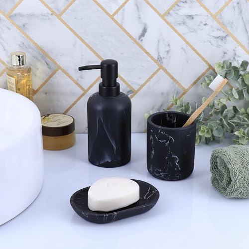 Elegant Black Marble Toothbrush Holder