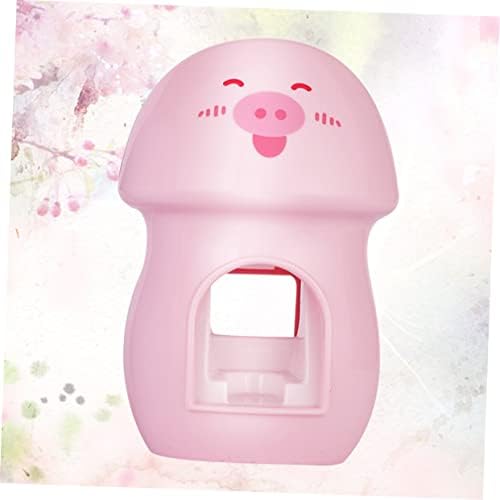 LIFKOME Pink Plastic Bathroom Organizer With Wall-Mounted Toothbrush Rack And Toothpaste Squeezer