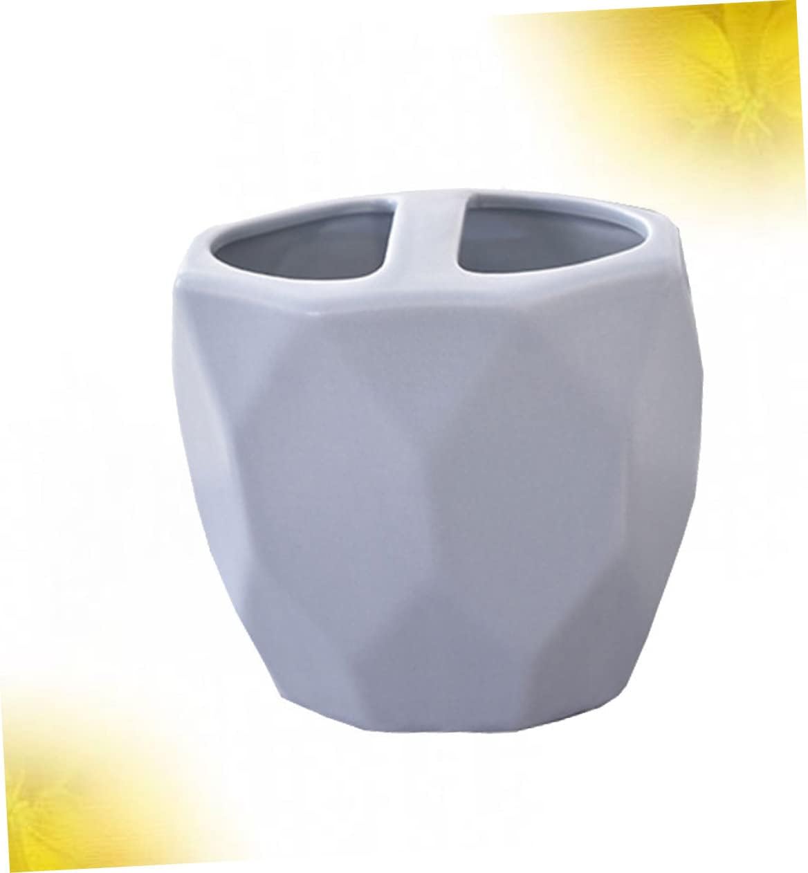 UNO-NATURAL Ceramic Toothbrush Holder with Artistic Design for Bathroom Organization Blue