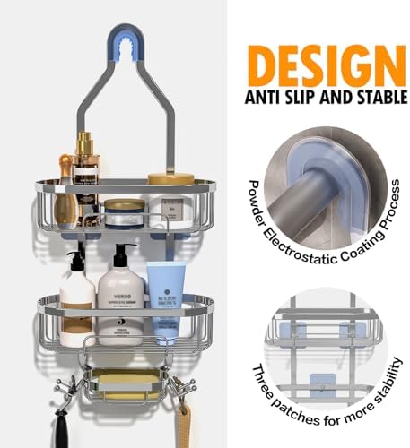 Effortlessly Organized Showers Rust-Resistant Caddies from Ycpasta