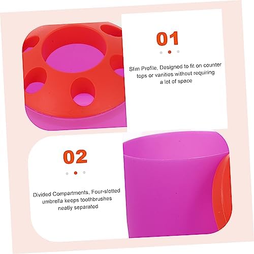 Beatifufu Toothbrush Holder 4 Slot Organizer