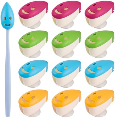 AUEAR 12 Pack Portable Toothbrush Holder Cover with Suction Cup