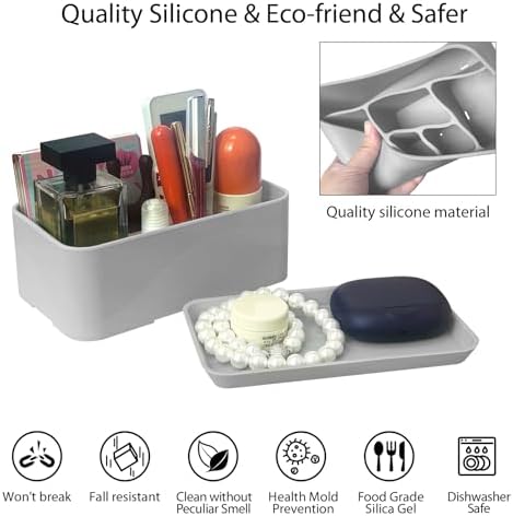 6 Compartment Silicone Cosmetics Organizer