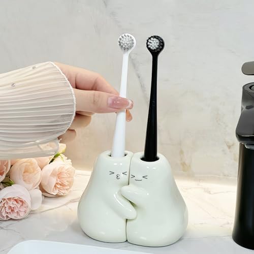 Set of 2 Hugging Pears Toothbrush Holder for Couples
