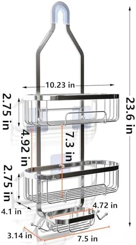 Effortlessly Organized Showers Rust-Resistant Caddies from Ycpasta
