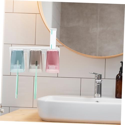 Beatifufu Wall-Mounted Toothbrush Toothpaste Holder White