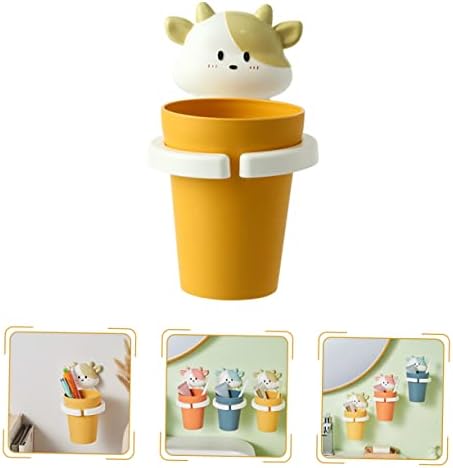 Cartoon Toothbrush Holder for Boys and Girls with Adhesive Gargle Cup