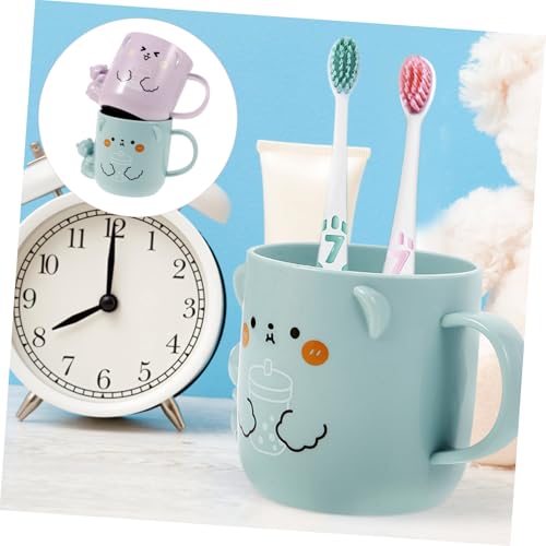 MAGICLULU Simple Mouthwash Cups for Kids 2 Pcs 3D Bear Design