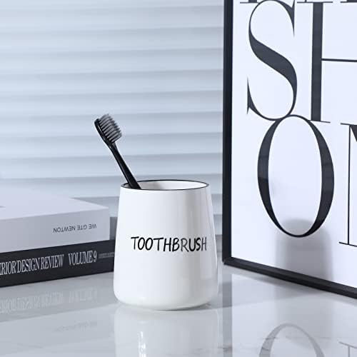 LEETOYI Toothbrush Holder Ceramic 35 Inch White