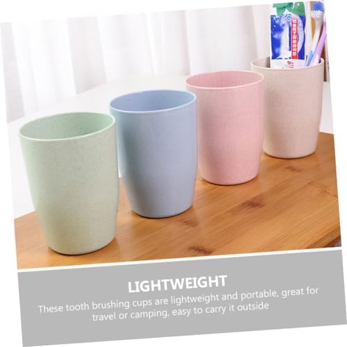 4Pcs VALICLUD Toothbrush Mouthwash Unbreakable Mugs Home Decor Toothbrush Holder