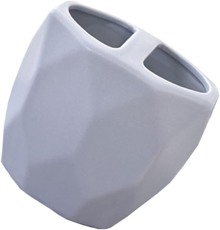 Wakauto Artistic Ceramic Toothbrush Holder1 PieceGrey Washroom Organizer
