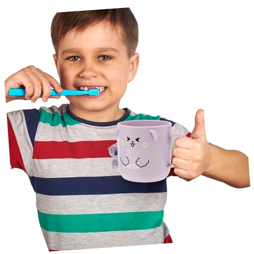 MAGICLULU Simple Mouthwash Cups for Kids 2 Pcs 3D Bear Design
