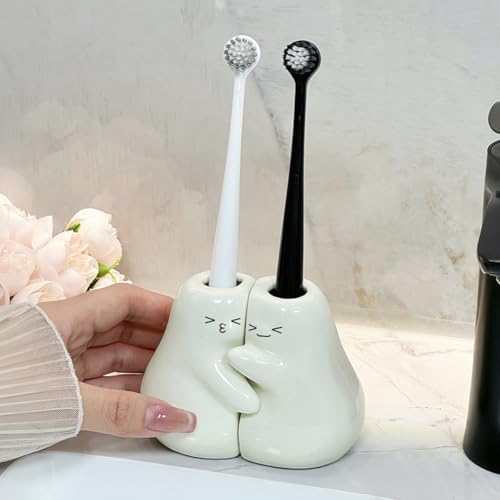 Set of 2 Hugging Pears Toothbrush Holder for Couples