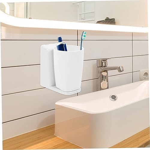 1 Set Wall Mounted Toothbrush Holder with Cup and Comb Stand