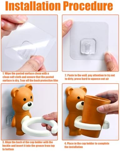 Kids Cartoon Fox Toothbrush Holder Wall Mounted