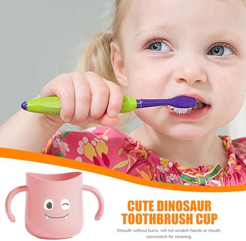 Awakentti 2 Pcs Kids Toothbrush Cup with Dinosaur Design