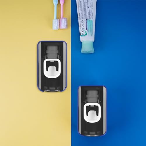 2-in-1 Toothbrush Toothpaste Holder Heavy-Duty Wall-Mounted Dark Blue