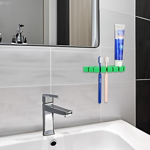 Durable Versatile Wall-Mounted Toothbrush Plug Towel Organizer Self-Adhesive Multi-Surface Compatible
