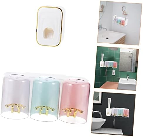 Wall Mounted Toothbrush Holder with Toothpaste Dispenser