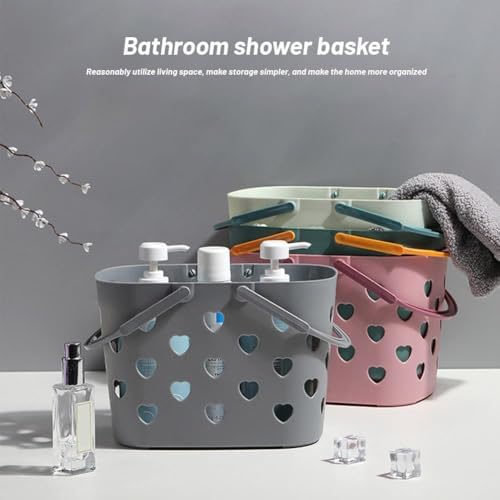 Portable Shower Basket with Handles and Storage