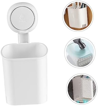 Wall-Mounted Toothbrush Holder Suction Cup Organizer for Bathroom