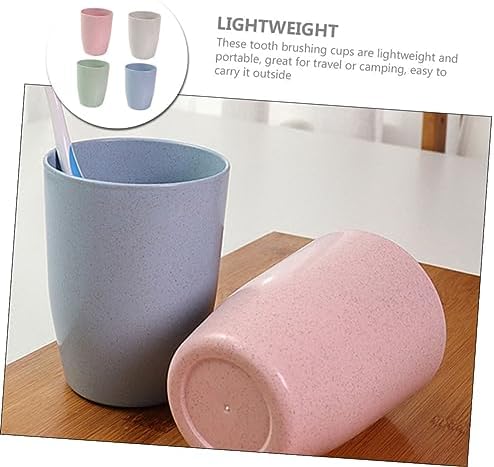 4Pcs VALICLUD Toothbrush Mouthwash Unbreakable Mugs Home Decor Toothbrush Holder