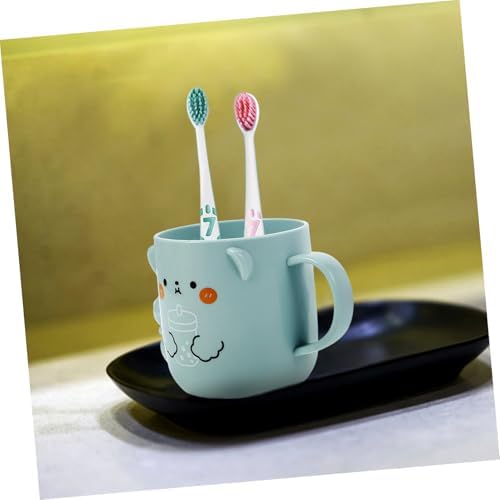 LigigWash 2PCS Cartoon Plastic Toothbrush Cups for Toddlers