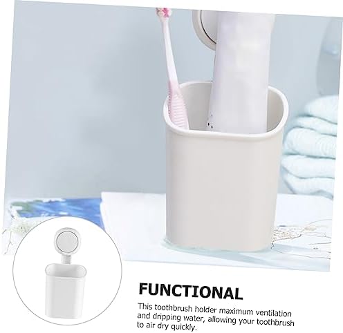 Wall Mounted Toothbrush Holder with Suction Cup and Drainage