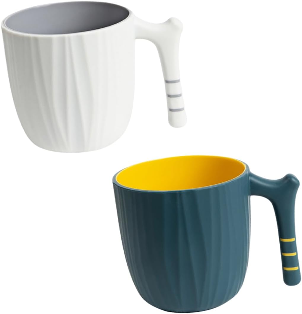 KONTONTY Toothbrush Storage Cup Handle Creative Design for Easy Storage