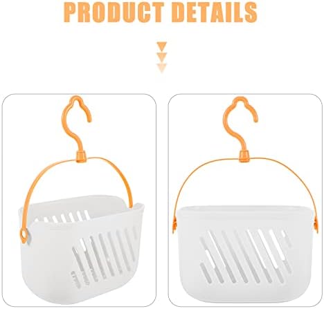 Zerodeko Plastic White Shower Storage Basket With Hooks