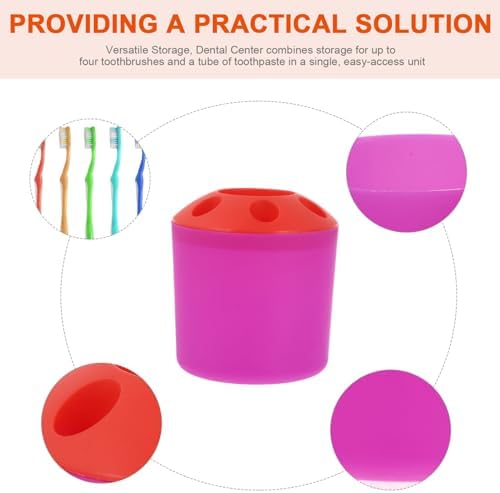Toothbrush Holder with Toothpaste Storage and Countertop Organizer