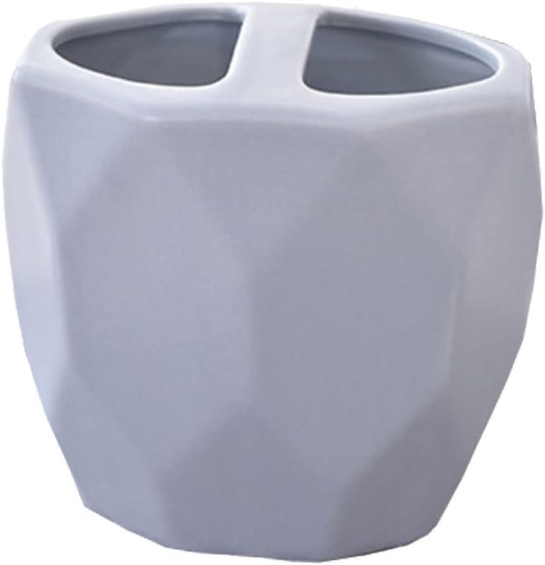UNO-NATURAL Ceramic Toothbrush Holder with Artistic Design for Bathroom Organization Blue