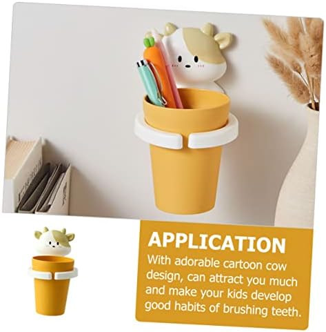 Cartoon Cow Toothbrush Cup Holder with PP Material for Easy Gargling