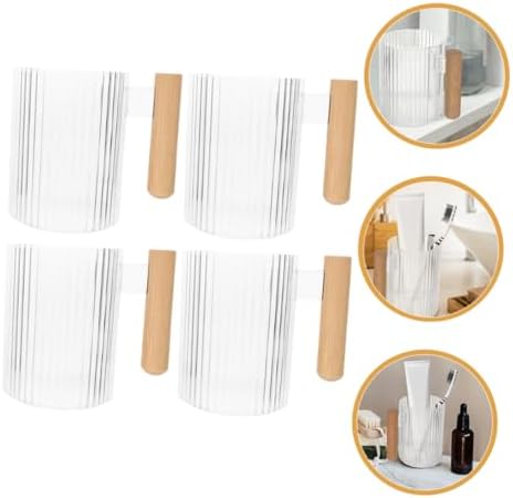 Cabilock Toothbrush Storage Cup 4pcs Black Reusable