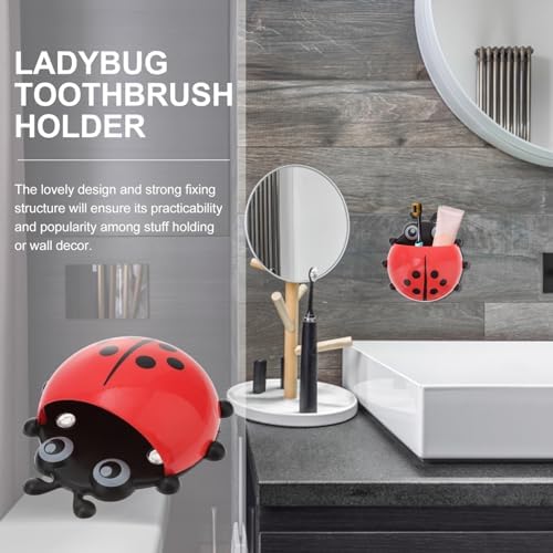 Hemoton Ladybug Toothbrush Holder - Perfect for Home Bathroom