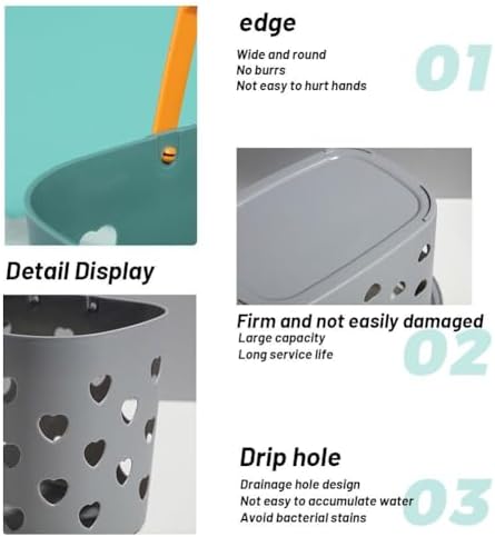 Portable Shower Basket with Handles and Storage