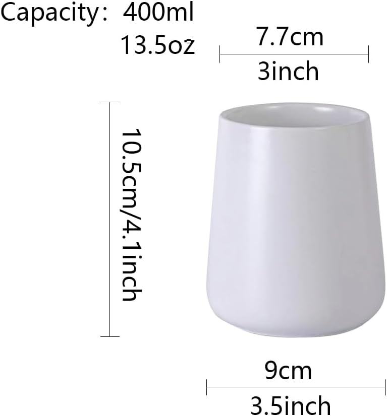 RabyLeo Modern Simple Style Ceramic Toothbrush Mouthwash Holder White