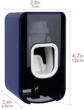2-in-1 Toothbrush Toothpaste Holder Heavy-Duty Wall-Mounted Dark Blue