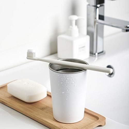 Stainless Steel Mouthwash Toothbrush Holder Simple Elegant Design Includes 2-Piece Set GrayWhite